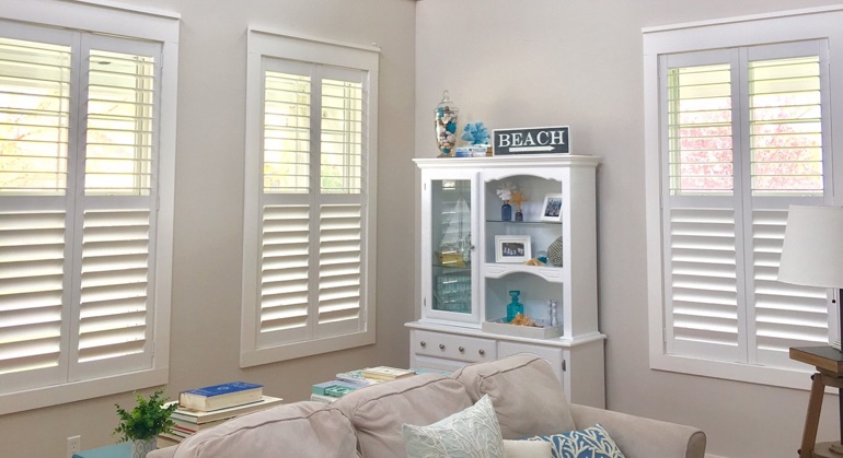 Polywood shutters in New Brunswick sunroom